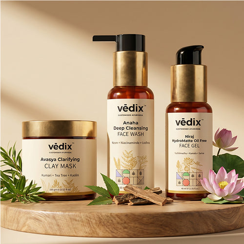Avasya Clarifying Acne Care Regimen With Clay Mask, Face Wash & Face Gel