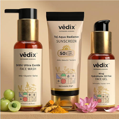 Tej UV Protection Regimen With Sunscreen, Face Wash & Face Gel