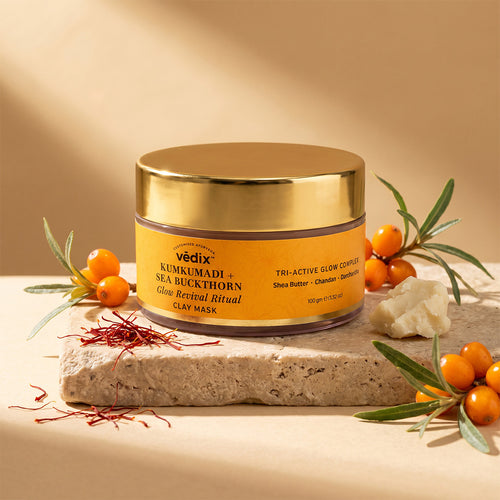 Kumkumadi + Sea Buckthorn Glow Ritual Clay Mask