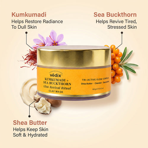 Kumkumadi + Sea Buckthorn Glow Ritual Clay Mask