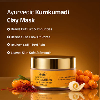 Kumkumadi + Sea Buckthorn Glow Ritual Clay Mask