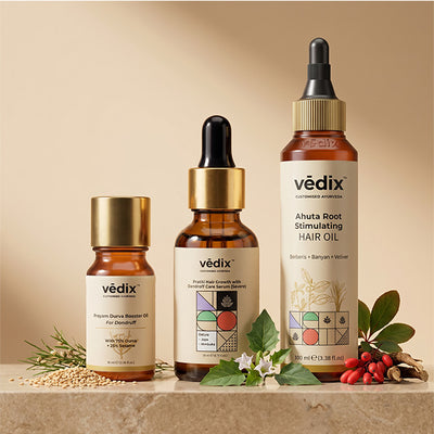 Prayam Dandruff & Hair Fall Care Regimen With Booster Oil, Serum & Hair Oil