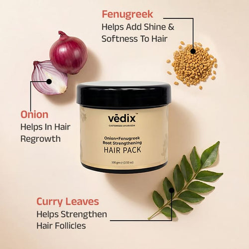 Root Strenghtening Hair Pack With Onion & Fenugreek