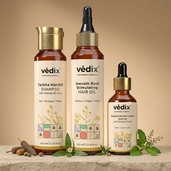 Taritha Dandruff Control & Shine Regimen With Shampoo, Hair Oil & Serum
