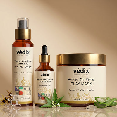 Vaimal Pore Clarifying Regimen With Toner, Serum & Clay Mask