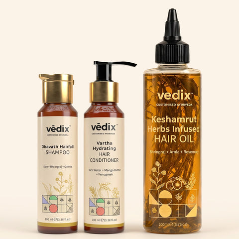 Vartha Smoothness & Shine Regimen With Conditioner, Shampoo & Hair Oil