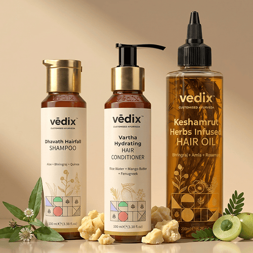 Vartha Smoothness & Shine Regimen With Conditioner, Shampoo & Hair Oil