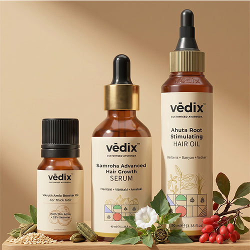 Vikruth Hair Fall Control Regimen With Booster Oil, Serum & Hair Oil