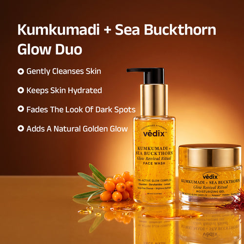 Kumkumadi + Sea Buckthorn Glow Ritual Combo With Cleanser & Moisturiser