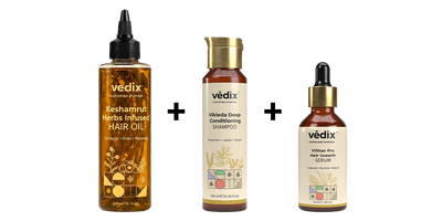 Keshamruth Herb Oil + Dhavath Hairfall Shampoo + Vithan Pro serum