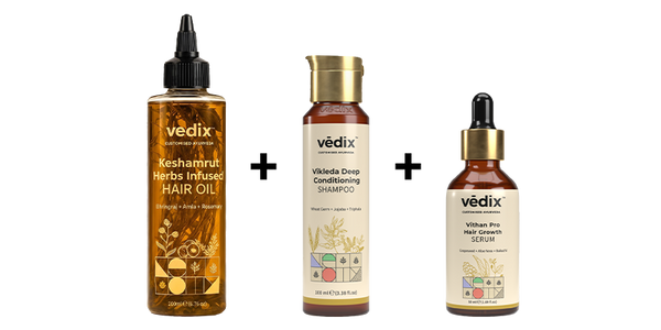 Keshamruth Herb Oil + Dhavath Hairfall Shampoo + Vithan Pro serum