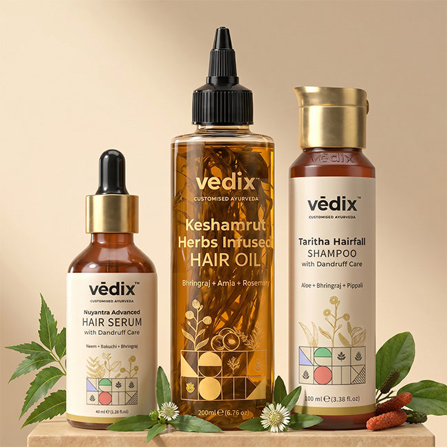 Keshamrut 3 Step Anti-Hairfall Regimen for Normal Hair with Dandruff