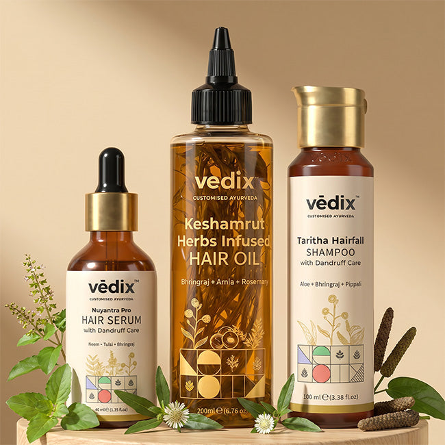 Keshamrut 3 Step Severe Hairfall Regimen for Normal Hair with Dandruff