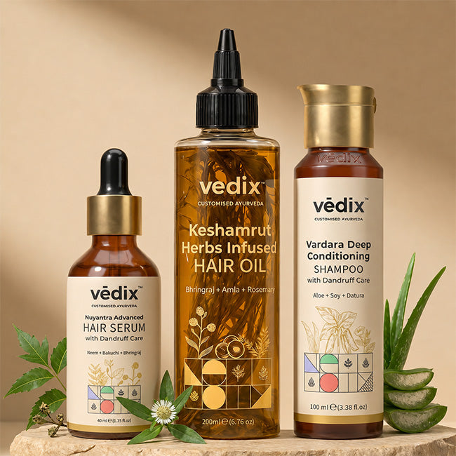 Keshamrut 3 Step Anti-Hairfall Regimen for Dry Hair with Dandruff