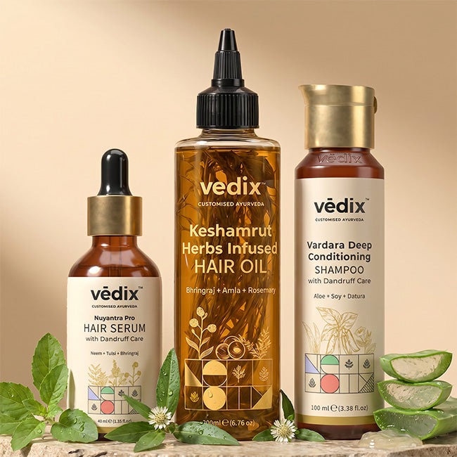 Keshamrut 3 Step Severe Hairfall Regimen for Dry Hair with Dandruff