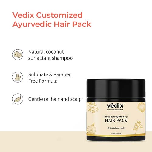Buy Vedix Onion + Fenugreek Root Strengthening Hair Pack 100gms